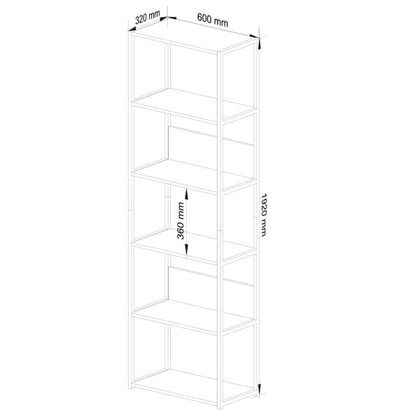 Akord Industriel Bogreol, Sort/Craft-Eg