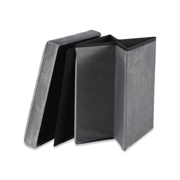 Leobert - Puff - L - Sammet Grå - 37,5X37,5X38 Cm