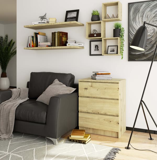 Akord Skænk 3 skuffer Eg Artisan 60x40x77