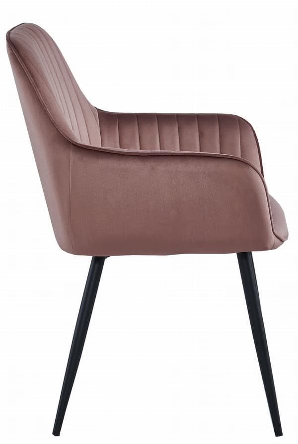 Solden Samtstuhl, Rosa, Mit Schwarzen Beinen, 2Er - Set