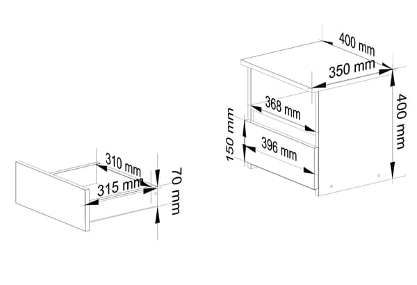Akord CL1 kommode, craft-eg Akord CL1 kommode, grafitgrå