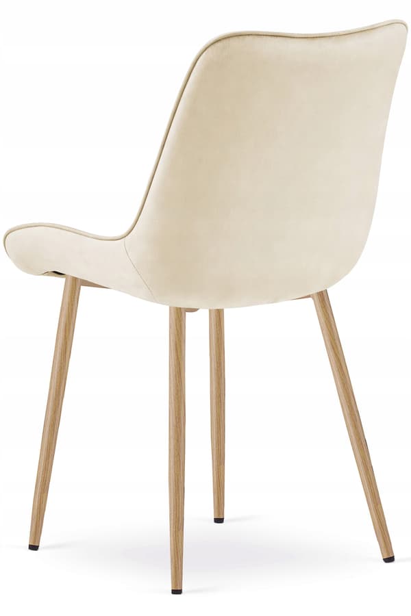 Leobert - Stol - Bera - Fløjl Lys Beige/Egeben - 54X60X88 Cm