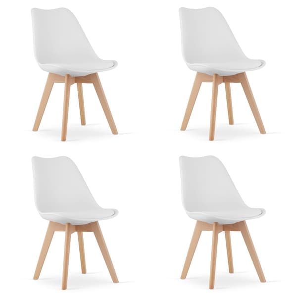 Leobert - Stol - Mark - Vit - 49X43X82 Cm - Set Med 4