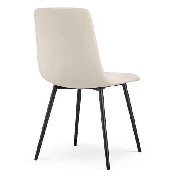 Akord Nero Quiltede Spisebordsstole I Velour, 8-Pak, Beige, Sorte Ben