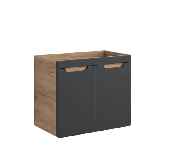 Vaskeskab 70 Cm Med 2 Døre - Craft-Eg, Cosmos Grå
