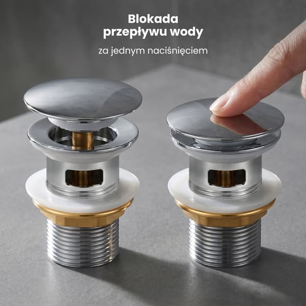Akord Pop-Up Bottenventil Klik Klak Med Vänstermodell Krom