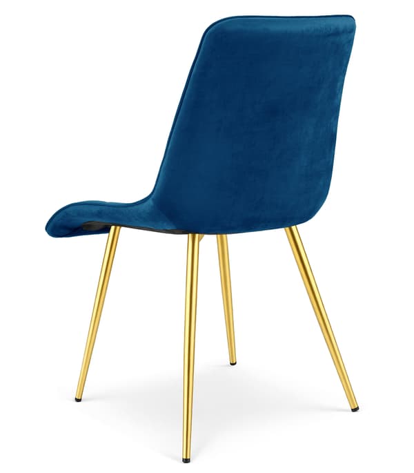 Tuoli - Leobert - Split - Sametti Tummansininen/Kullanväriset Jalat