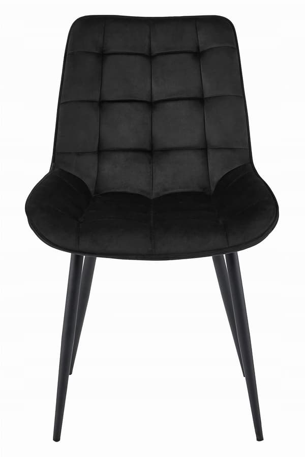 Leobert - Stol - Bera - Fløjl Sort/Sorte Ben - 54X60X88 Cm
