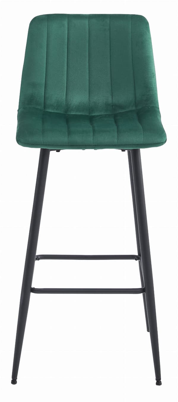 Hocker Pozza Mörkgrön Sammet, Svarta Ben (1 St)
