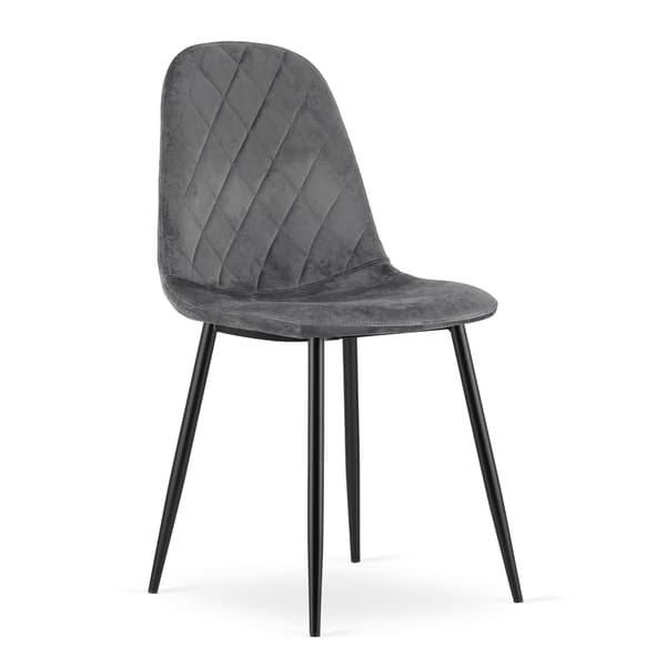 Oskar Asti Stol I Mörkgrå Sammet (3-Pack)
