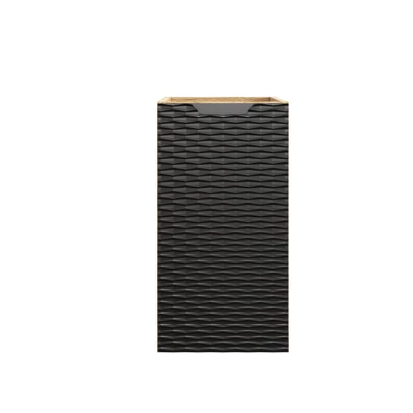Sideskab 30 Cm Med 1 Dør - Mat Sort, Olieret Eg