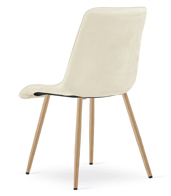 Leobert - Stol - Split - Sammet Ljusbeige/Ekben - Set Med 2