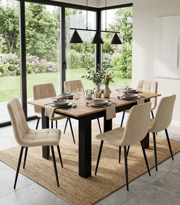 Leobert - Bord - Craft-Eg Sorte Ben - 160X80 Cm