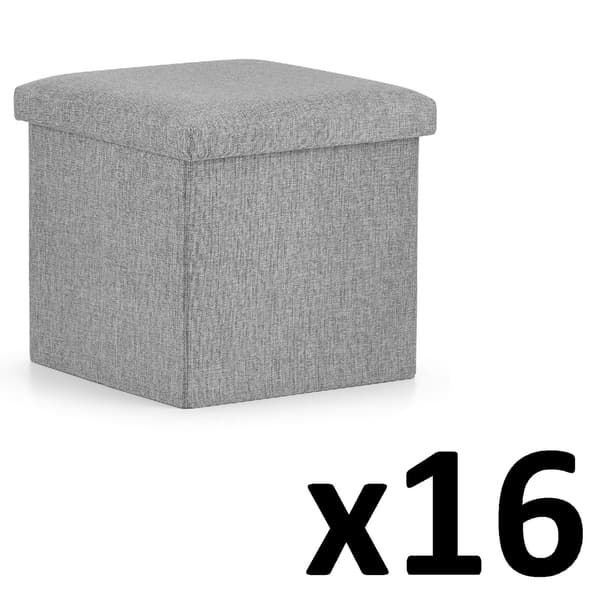 Hopfällbar Sittpuff M 30X30X30Cm Grå (16-Pack)