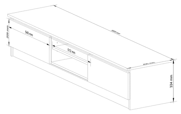 Akord tv-bord, hvid