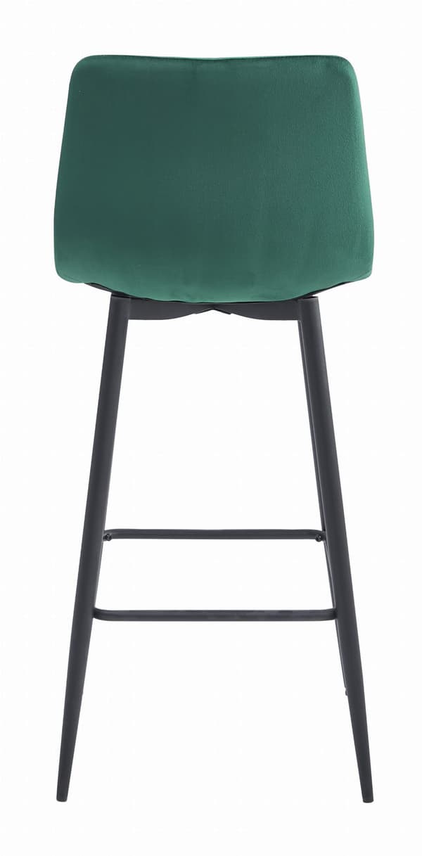 Barstol Nado, Mörkgrön Sammet, Svarta Ben (4-Pack)
