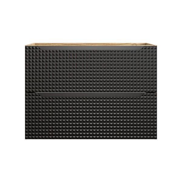 Vaskeskab 80 Cm Med 2 Skuffer - Mat Sort, Olieret Eg
