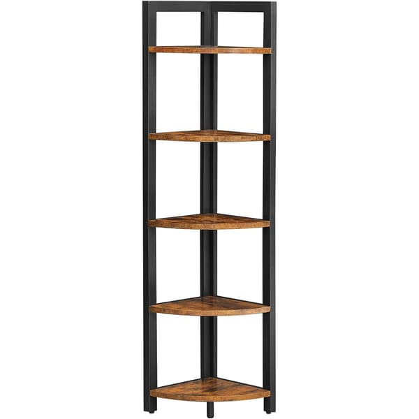 Bokhylla Lls803B01, 5 Hyllor, Rustikbrun, Loftstil