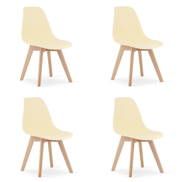 Leobert - Stol - Kito - Kräm - 46X54,5X80 Cm - Set Med 4