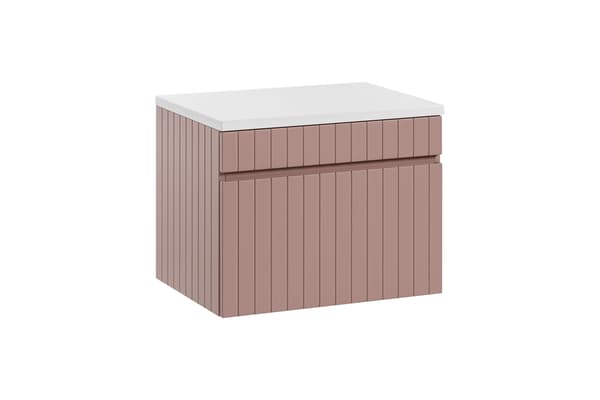 Badeværelsesmøbelsæt 60 Cm - Iconic Hvid, Antikrosa