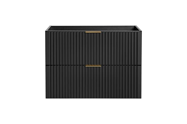Vaskeskab 80 Cm Med 2 Skuffer - Adel Sort, Sort Mat
