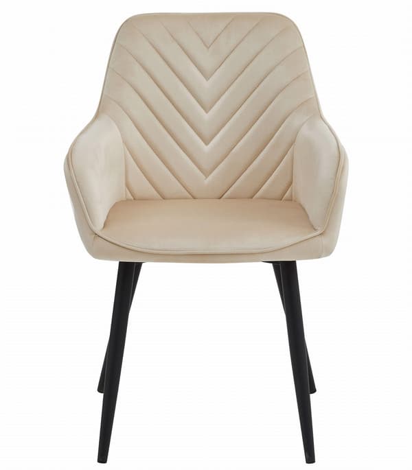 Leobert - Stol - Nana - Sammet Beige/Svarta Ben - Set Med 2