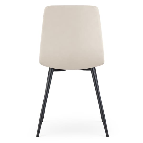 Akord Milo Quiltet Spisebordsstol I Velour, Beige, Sorte Ben