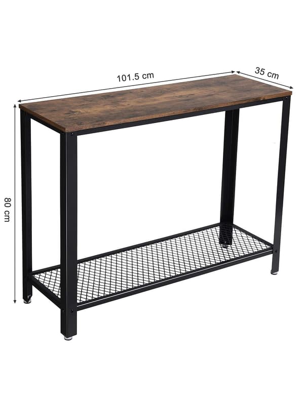 Leobert - Konsolbord - Rustik Brun/Svart - 101,5X35X80 Cm