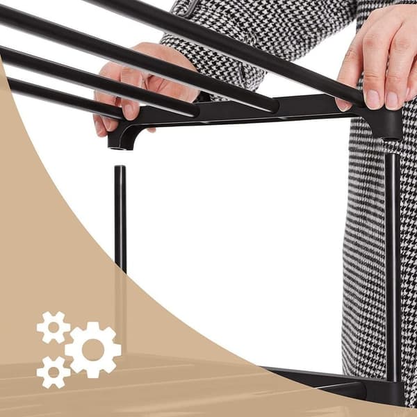 Leobert - Skoskab - Sort - 45X30X174 Cm