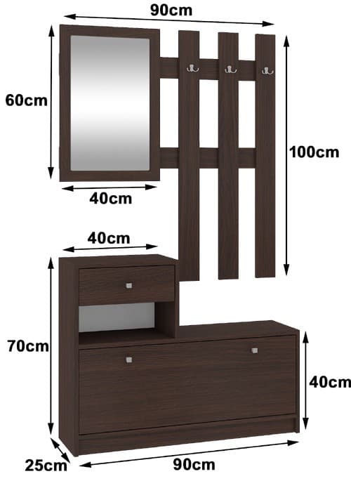 Akord Hallmöbelset Wenge 90X25X170