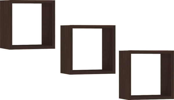 Akord Vägg Hyllset 3 St Wenge 25X15X25