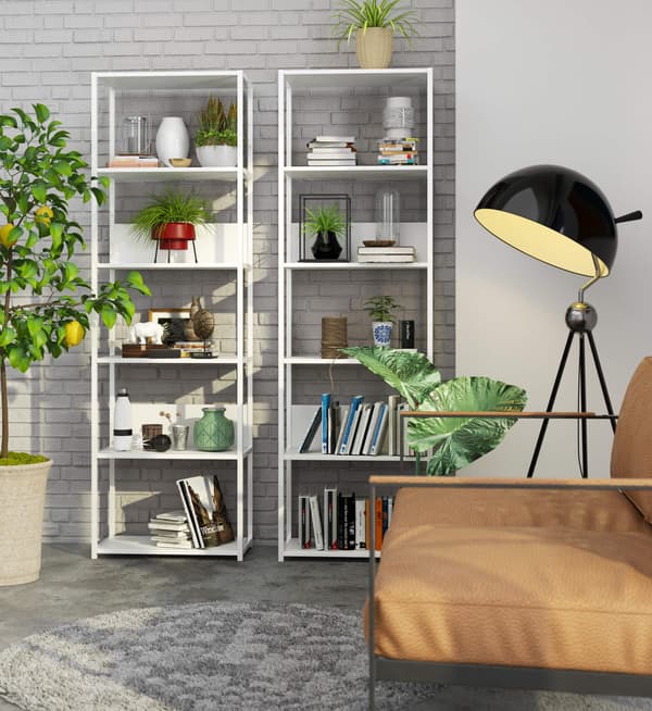 Akord Loft-metalreol, hvid