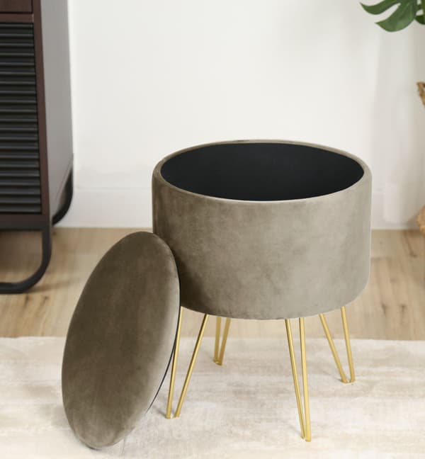 Akord Lili Puf Med Opbevaring, Beige
