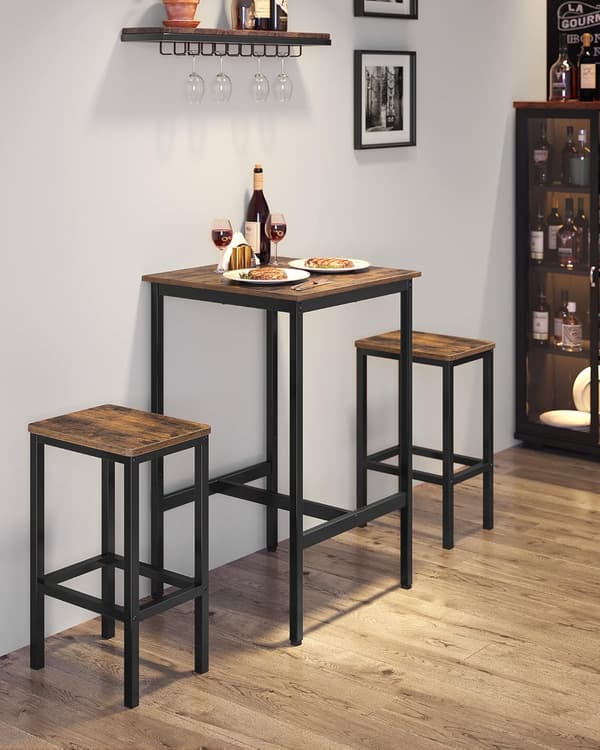 Leobert - Bord - Rustik Brun/Svart - 60X60X92 Cm