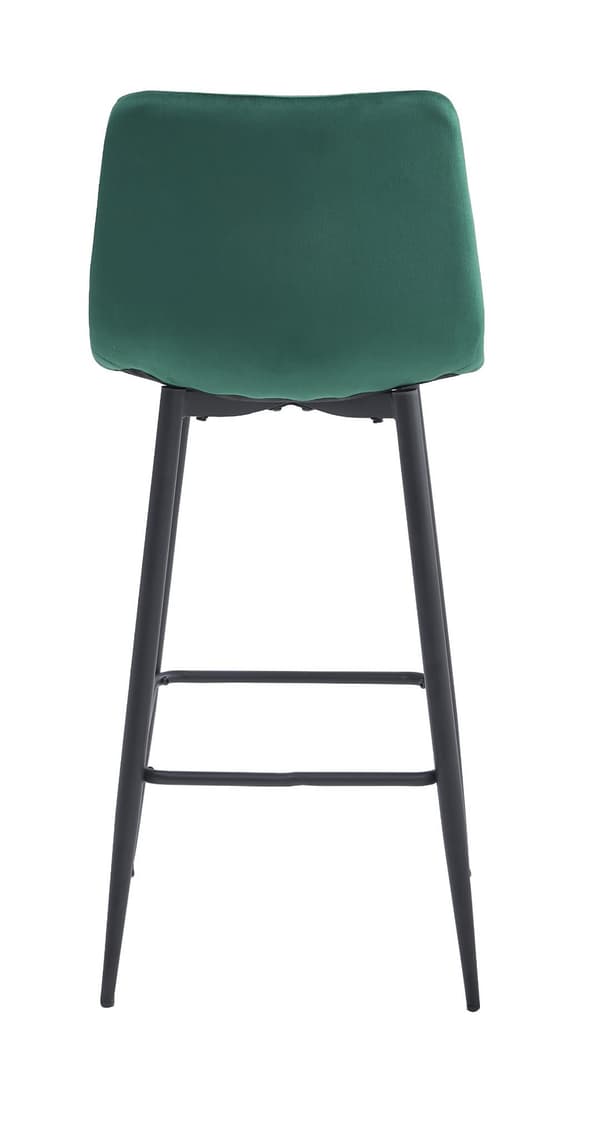 Hocker Arceto Aus Dunkelgrünem Samt Mit Schwarzen Beinen (3Er - Set)