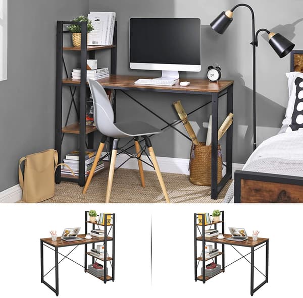 Leobert - Skrivebord - Rustik Brun/Sort - 120X60X120 Cm