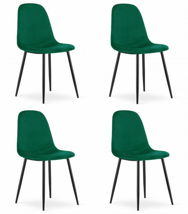 Como-Tuoli, Tummanvihreä Sametti (4 Kpl)