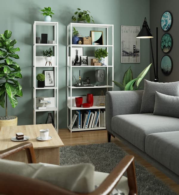 Akord Loft-metalreol, hvid