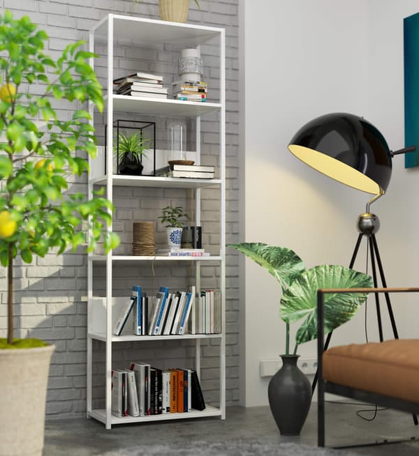 Akord Loft-metalreol, hvid