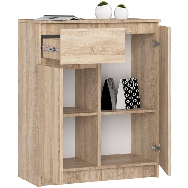 Akord Kommode 2 døre 1 skuffe Eg Sonoma 80x40x99