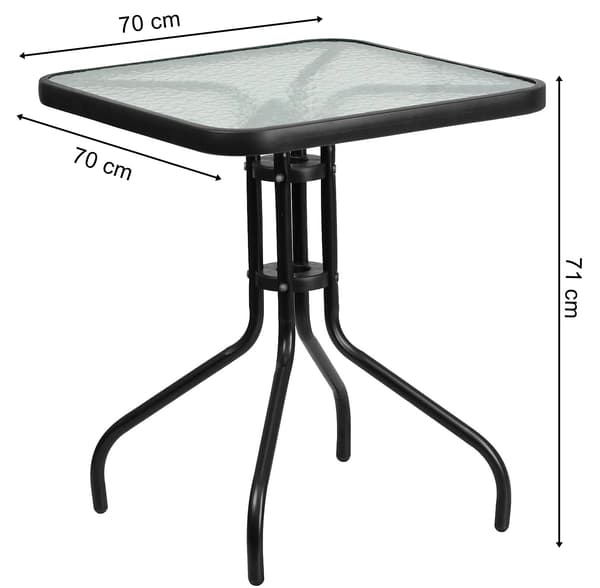 Island Kvadratiskt Bord 70 Cm, 4 Sofia Stolar Mörkgrå