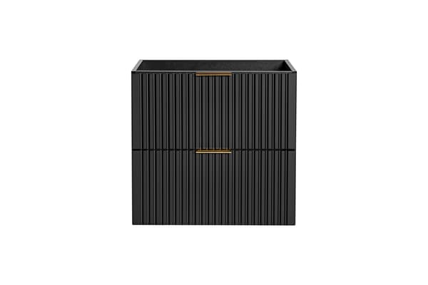 Vaskeskab 60 Cm Med 2 Skuffer - Adel Sort, Mat Sort