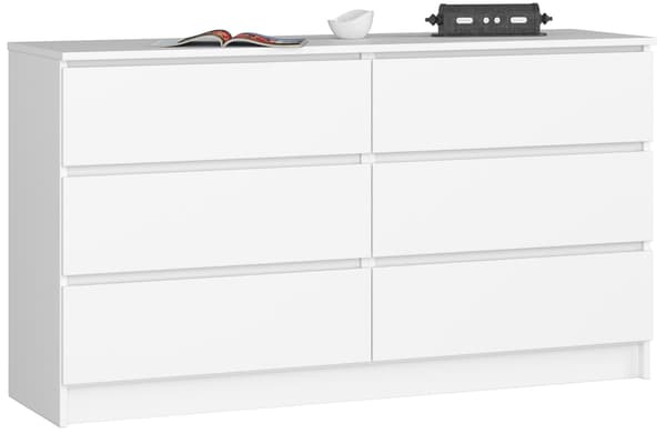 Akord Byrå 6 Lådor Vit 138X40X77