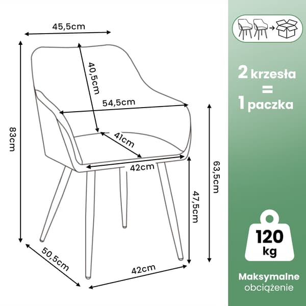 Akord Estelle Spisebordsstole I Glat Velour, 2-Pak, Sort, Sorte Ben