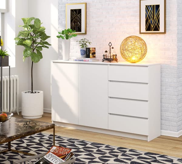 Akord Sideboard Förvaring Vit 160X40X99