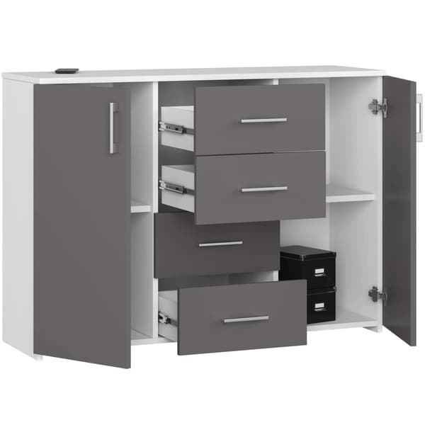 Akord Kommode Hvid/Grå Grafit 35X110X85
