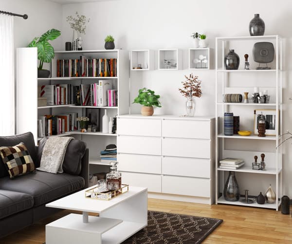 Akord Loft-metalreol, hvid