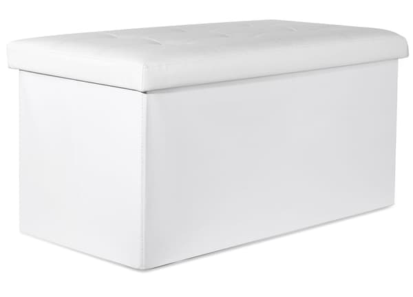 Leobert - Puff - Konstläder Vit - 80X40X39 Cm