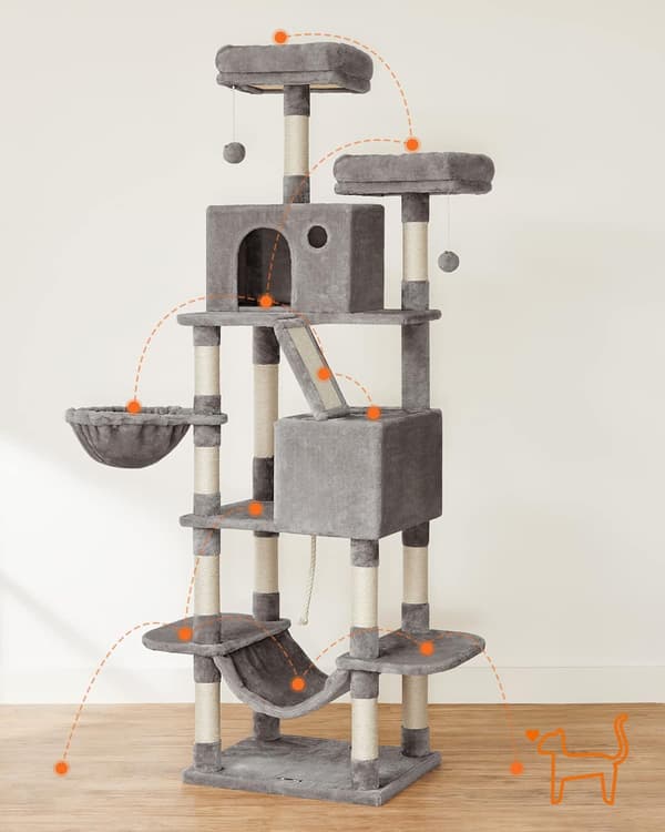 Leobert - Kradsetræ - Lysegrå - 60X50X206 Cm