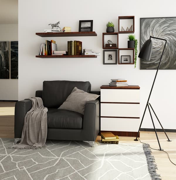 Akord Skænk 3 skuffer Wenge/Hvid 60x40x77
